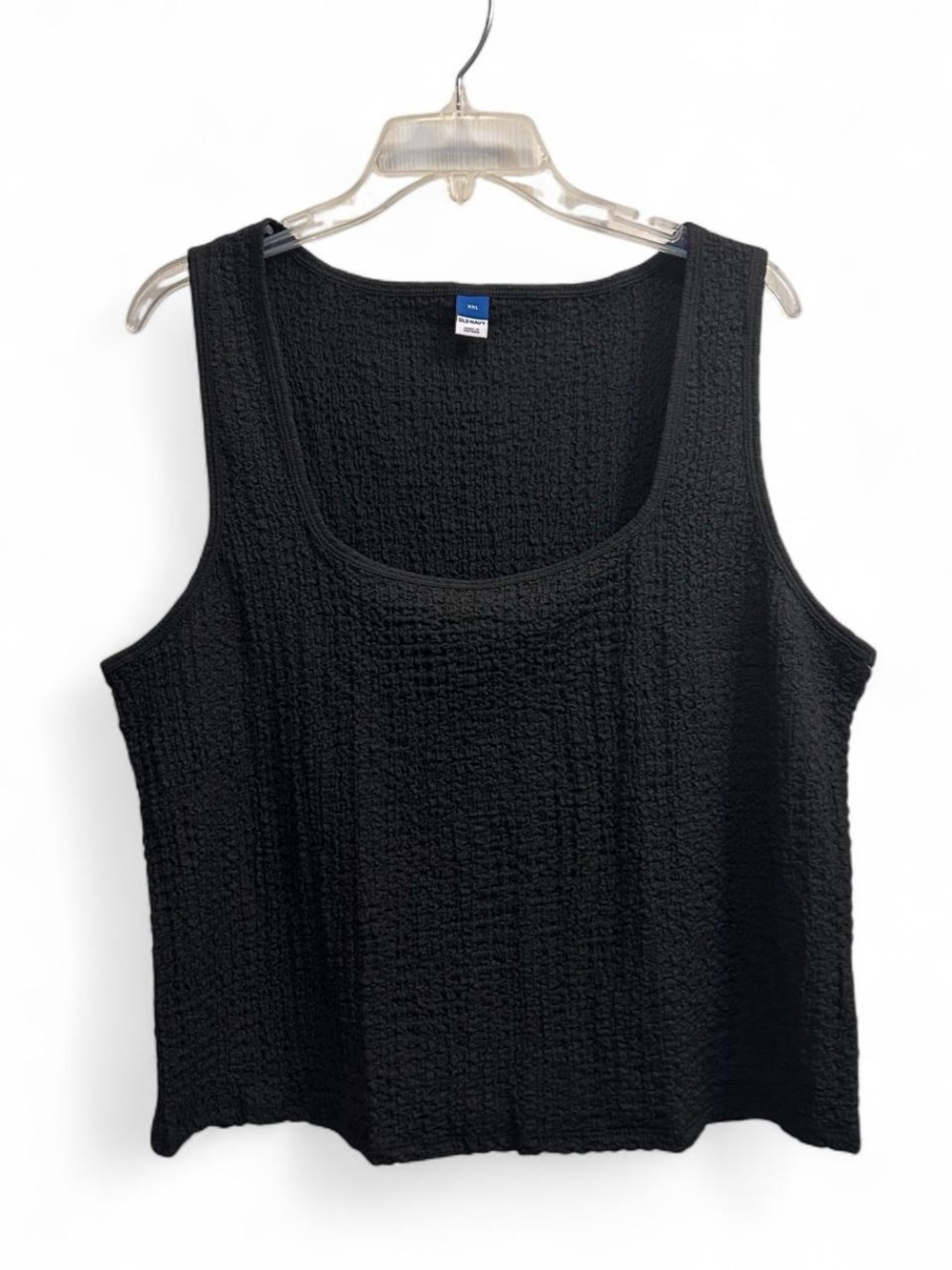 *NWT* Old Navy black textured square neck tank top